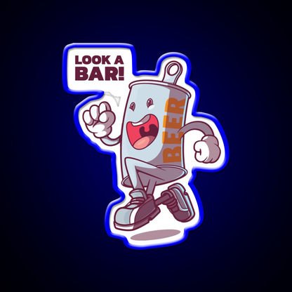 Look A Bar Beer Can Loves A Drink In A Bar Man Cave Bar Led Neon Sign Rgb Color