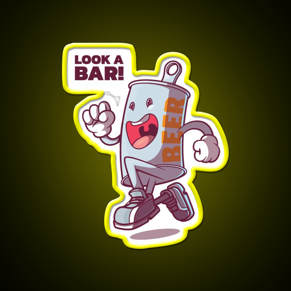 Look A Bar Beer Can Loves A Drink In A Bar Man Cave Bar Led Neon Sign Rgb Color
