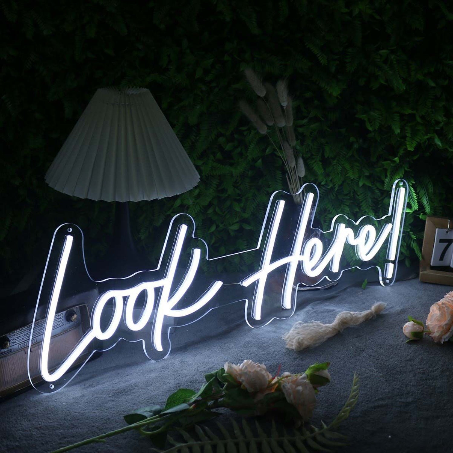 Look Here White Led Neon Sign - Shineneon