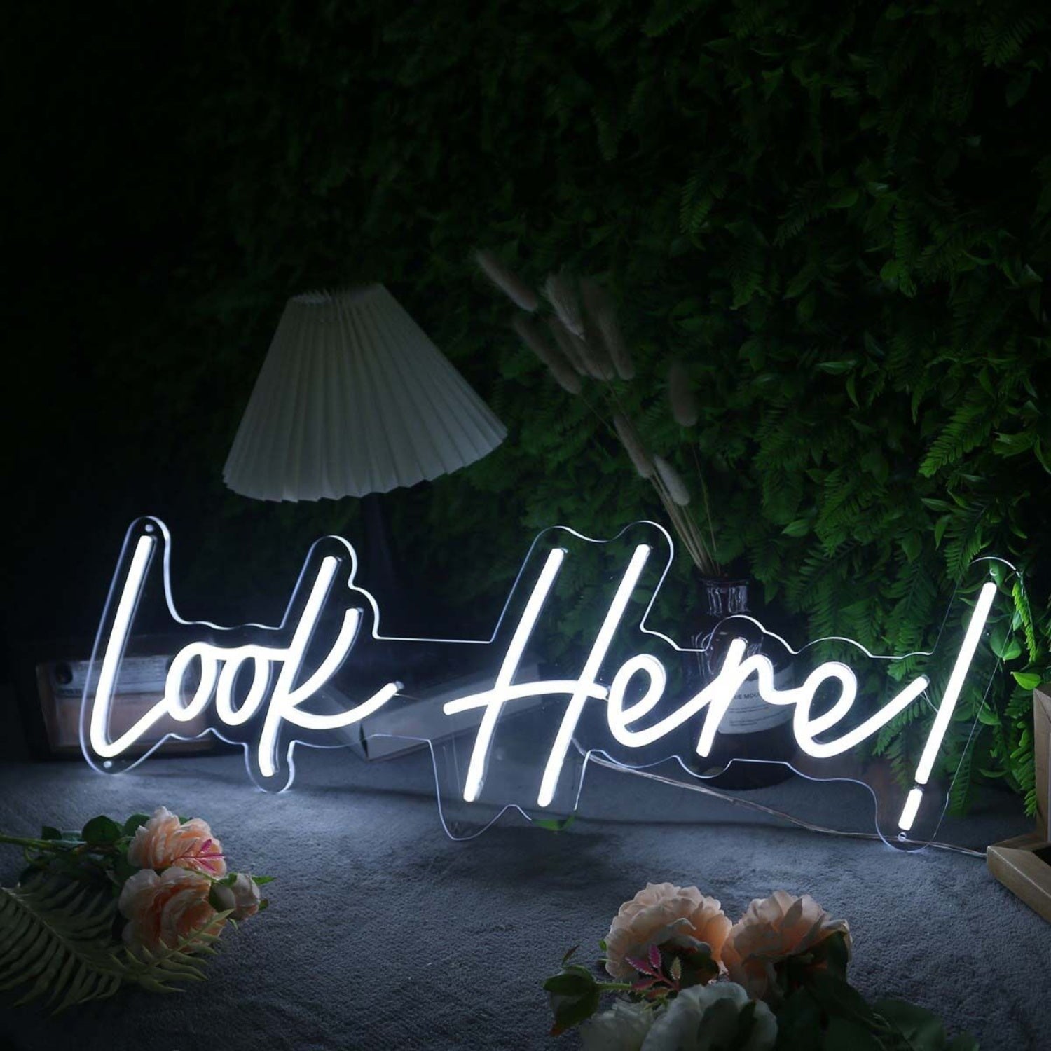 Look Here White Led Neon Sign - Shineneon