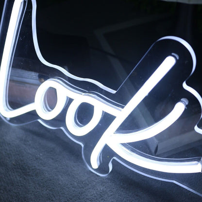 Look Here White Led Neon Sign - Shineneon