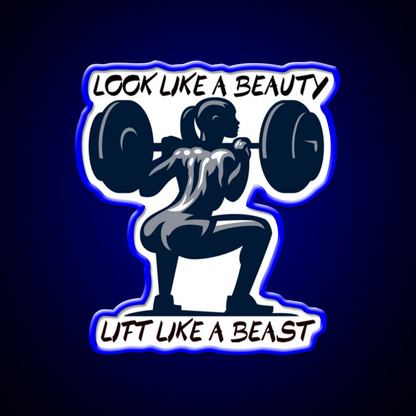 Look Like A Beauty But Lift Like A Beast Gym Fitness Led Neon Sign Rgb Color - LED neon sign view 5