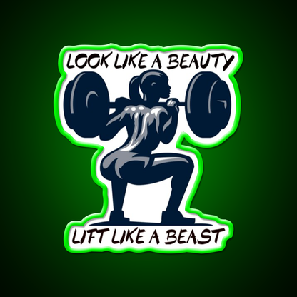 Look Like A Beauty But Lift Like A Beast Gym Fitness Led Neon Sign Rgb Color - LED neon sign view 8