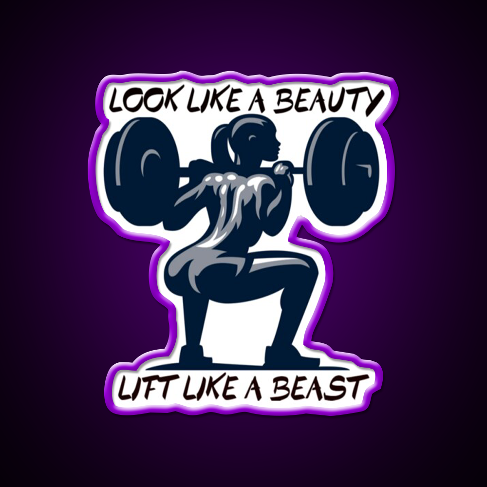 Look Like A Beauty But Lift Like A Beast Gym Fitness Led Neon Sign Rgb Color - LED neon sign view 9
