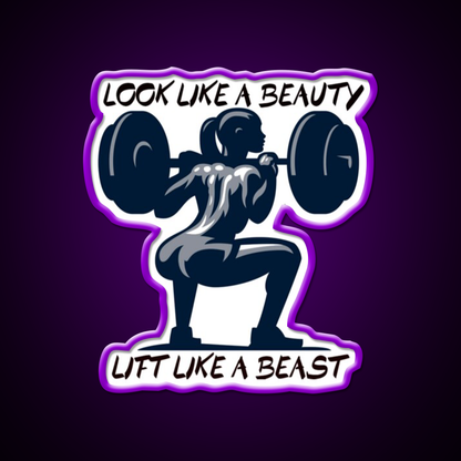 Look Like A Beauty But Lift Like A Beast Gym Fitness Led Neon Sign Rgb Color - LED neon sign view 9