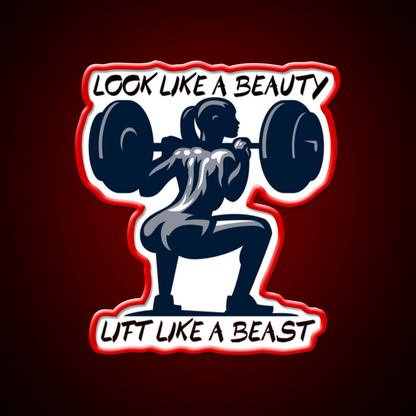 Look Like A Beauty But Lift Like A Beast Gym Fitness Led Neon Sign Rgb Color - LED neon sign view 10