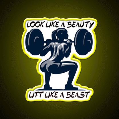 Look Like A Beauty But Lift Like A Beast Gym Fitness Led Neon Sign Rgb Color
