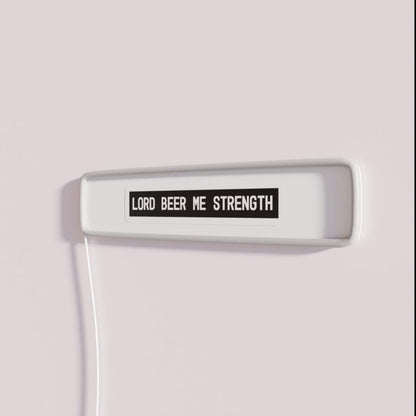 Lord Beer Me Strength The Office Rgb Led Neon Sign - Neon sign mounted on wall in room