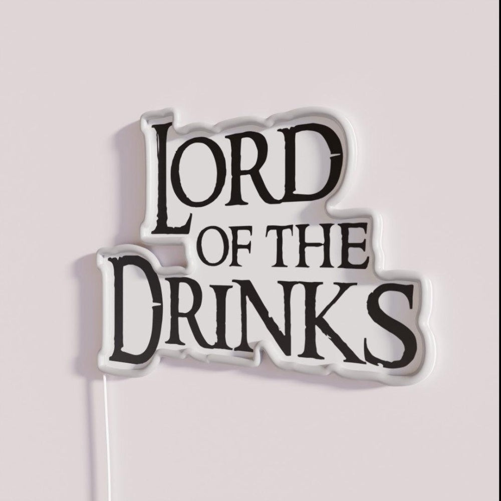 Lord Of The Drinks Rgb Led Neon Sign - Neon sign mounted on wall in room