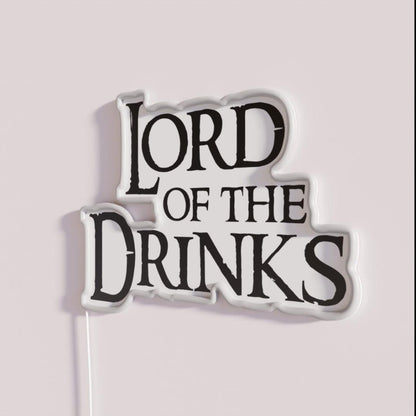 Lord Of The Drinks Rgb Led Neon Sign - Neon sign mounted on wall in room
