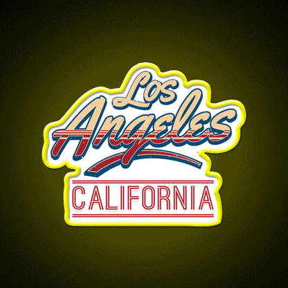 Los Angeles California Letter Two Design Asian Cultural Led Neon Sign Rgb Color - Custom LED neon sign front view