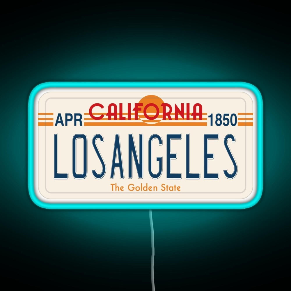 Los Angeles California License Plate Rgb Neon Sign - LED neon sign view 6