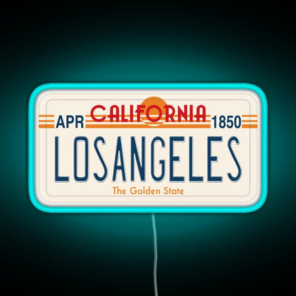 Los Angeles California License Plate Rgb Neon Sign - LED neon sign view 6