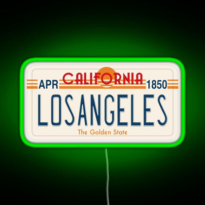 Los Angeles California License Plate Rgb Neon Sign - LED neon sign view 7