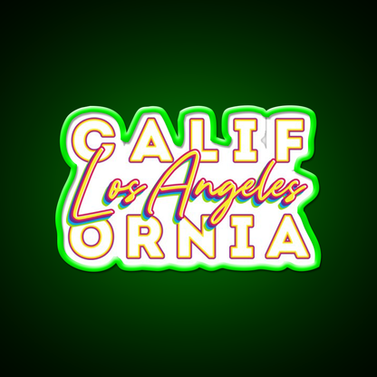 Los Angeles California Typographic Split Asian Cultural Led Neon Sign Rgb Color - LED neon sign view 8
