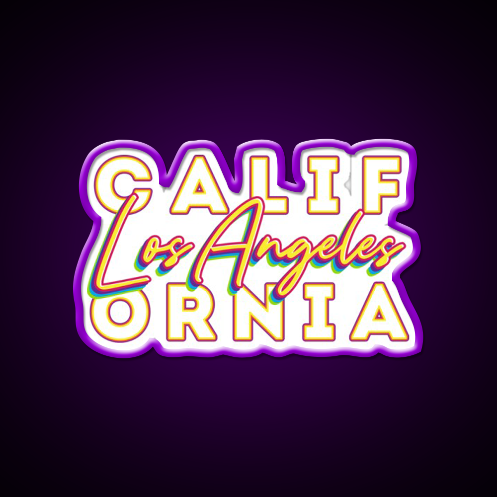 Los Angeles California Typographic Split Asian Cultural Led Neon Sign Rgb Color - LED neon sign view 9