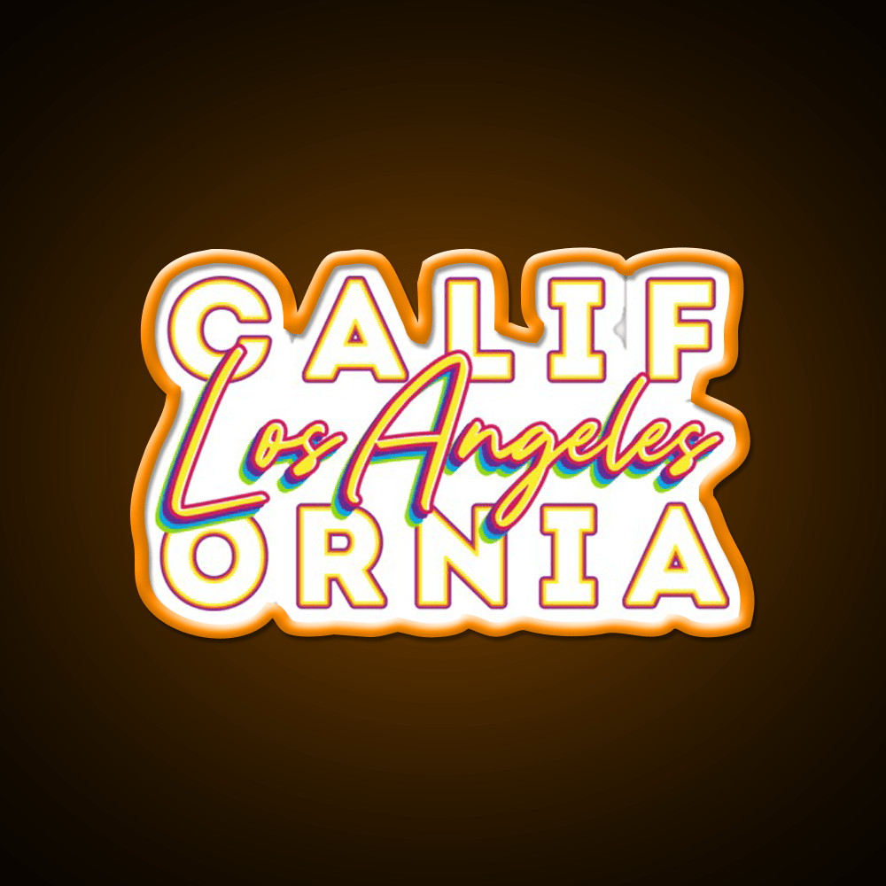Los Angeles California Typographic Split Asian Cultural Led Neon Sign Rgb Color - Shineneon