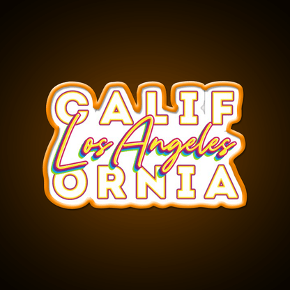 Los Angeles California Typographic Split Asian Cultural Led Neon Sign Rgb Color - Shineneon