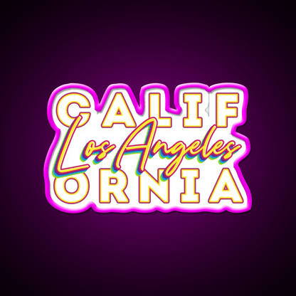 Los Angeles California Typographic Split Asian Cultural Led Neon Sign Rgb Color - Shineneon