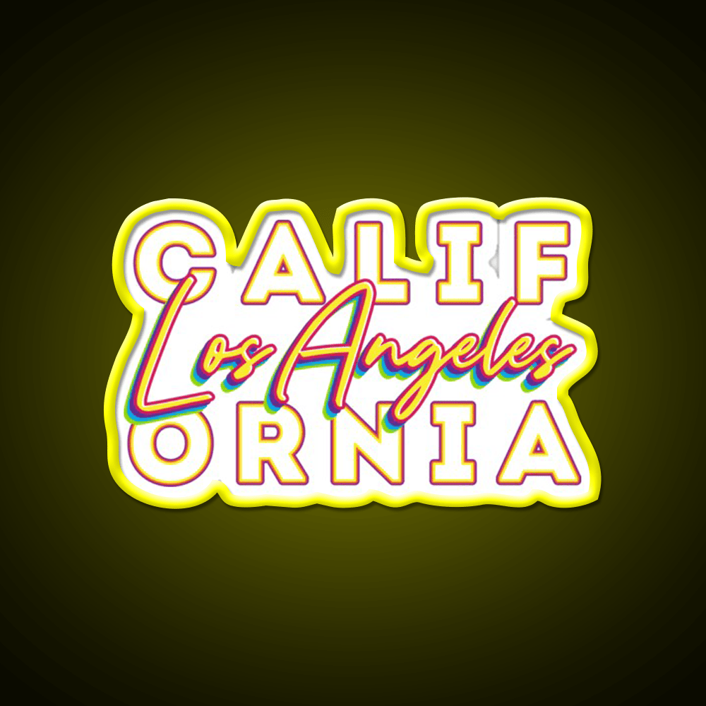 Los Angeles California Typographic Split Asian Cultural Led Neon Sign Rgb Color - Shineneon