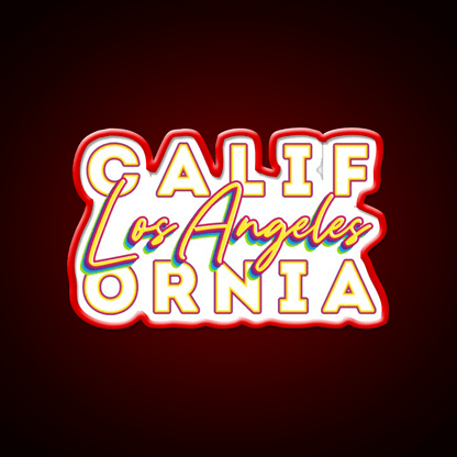 Los Angeles California Typographic Split Asian Cultural Led Neon Sign Rgb Color - Shineneon