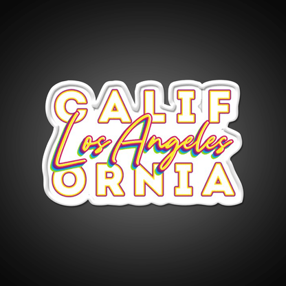 Los Angeles California Typographic Split Asian Cultural Led Neon Sign Rgb Color - Shineneon