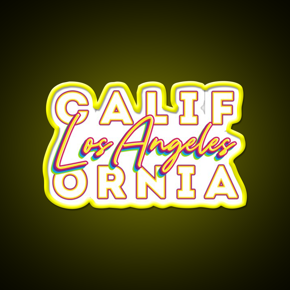 Los Angeles California Typographic Split Asian Cultural Led Neon Sign Rgb Color - LED neon sign view 7