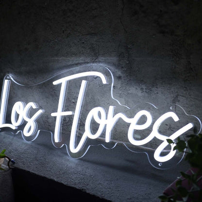 Los Flores White Led Neon Sign - Shineneon