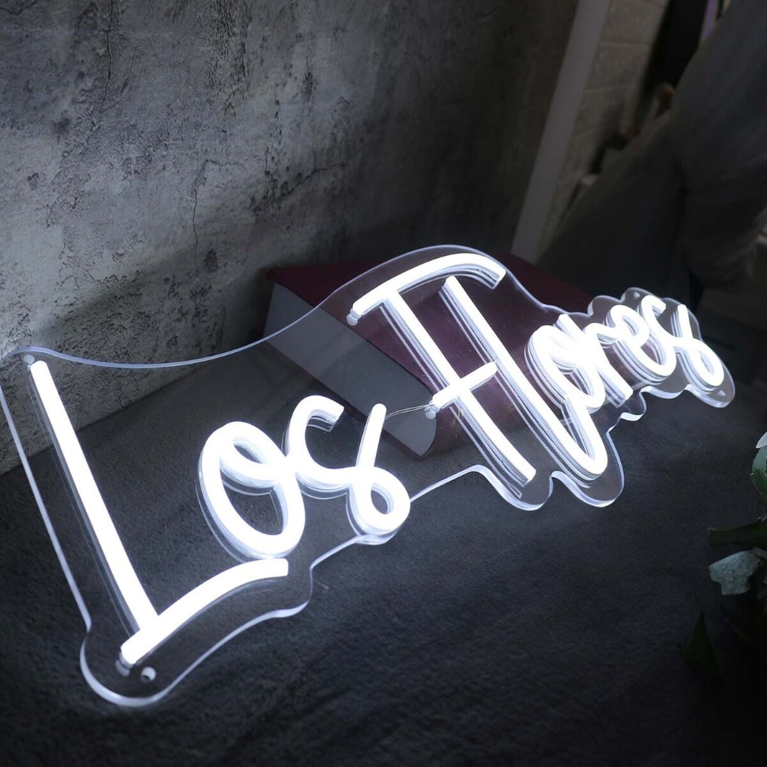 Los Flores White Led Neon Sign - Shineneon