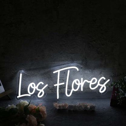 Los Flores White Led Neon Sign - Shineneon