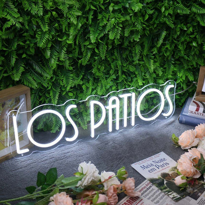 Los Patios White Led Neon Sign - Shineneon