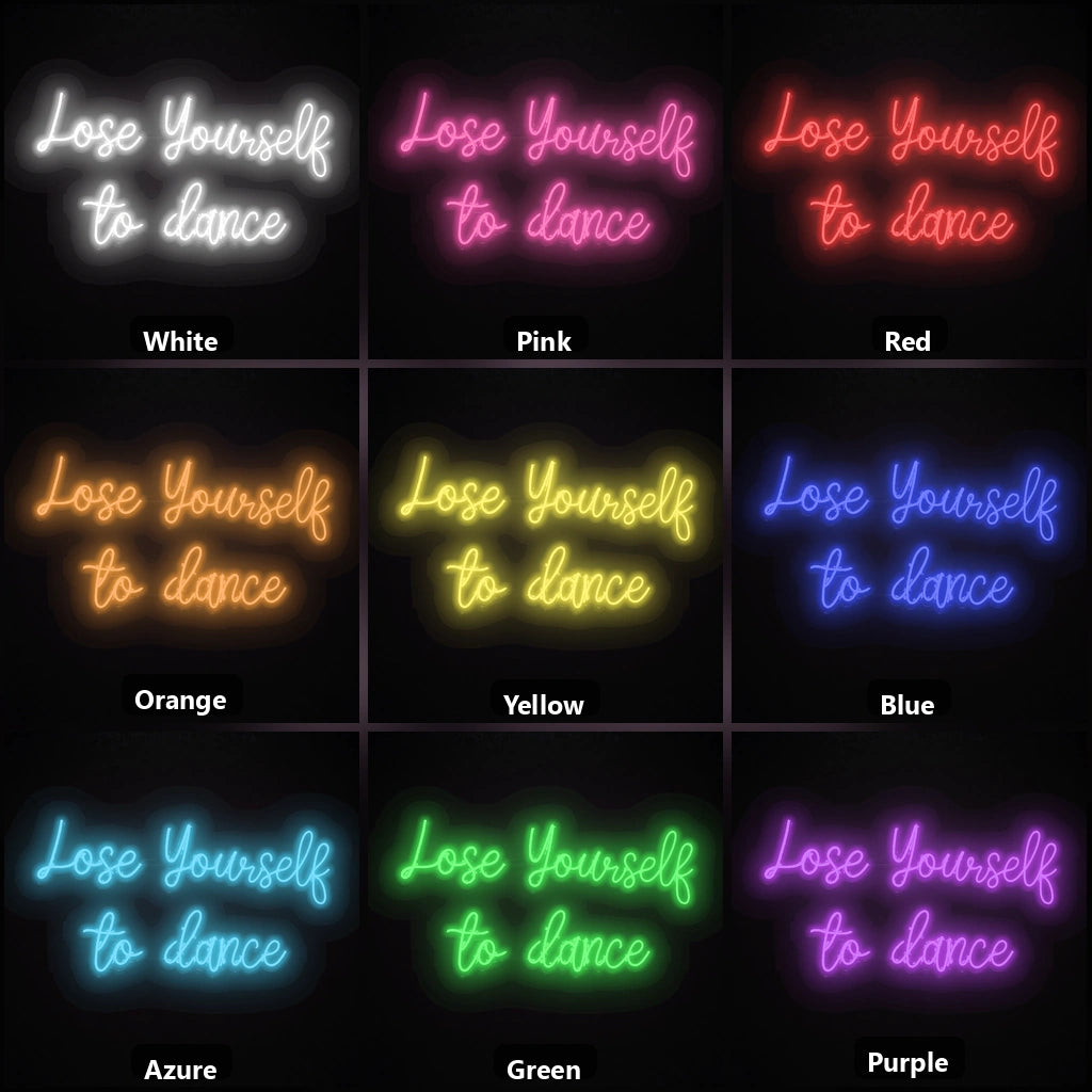 Lose Yourself To Dance LED Neon Sign Man Cave Neon Sign color grid