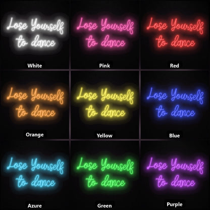 Lose Yourself To Dance LED Neon Sign Man Cave Neon Sign color grid