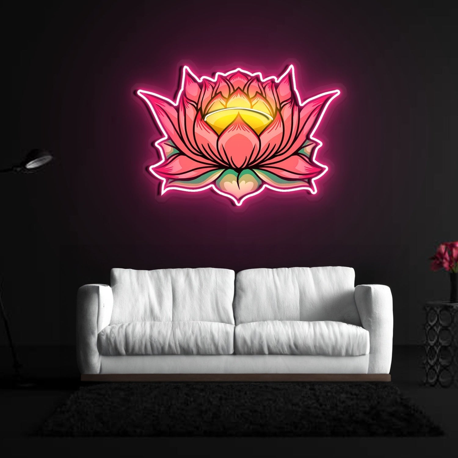 Lotus Flower Neon X Acrylic Artwork - Shineneon