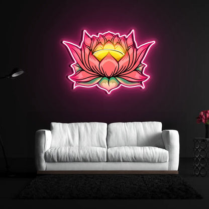 Lotus Flower Neon X Acrylic Artwork - Shineneon