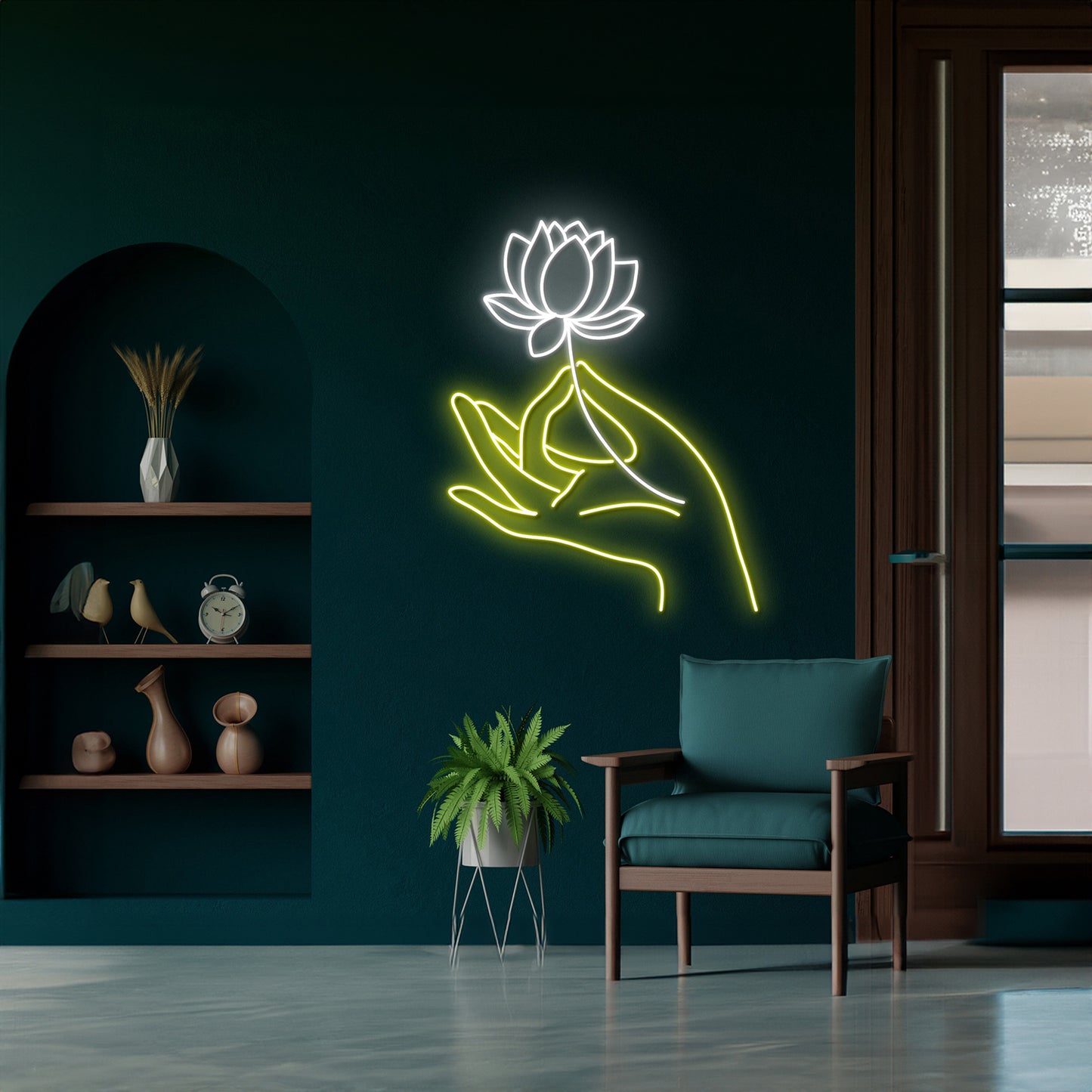 Lotus Hand Neon Light Sign