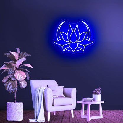 Lotus Moon Neon Sign Wall Decor Neon Sign For Sale - Shineneon