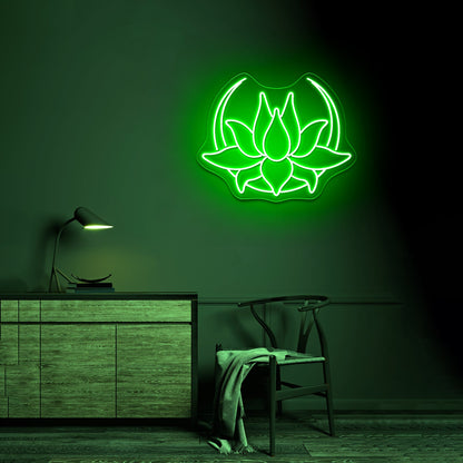Lotus Moon Neon Sign Wall Decor Neon Sign For Sale - Shineneon
