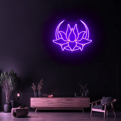 Lotus Moon Neon Sign Wall Decor Neon Sign For Sale - Shineneon
