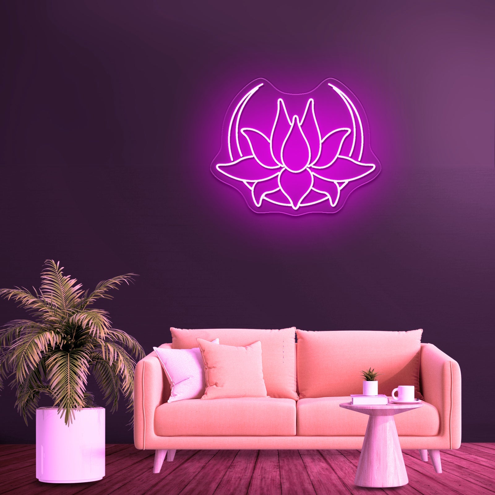 Lotus Moon Neon Sign Wall Decor Neon Sign For Sale - Shineneon
