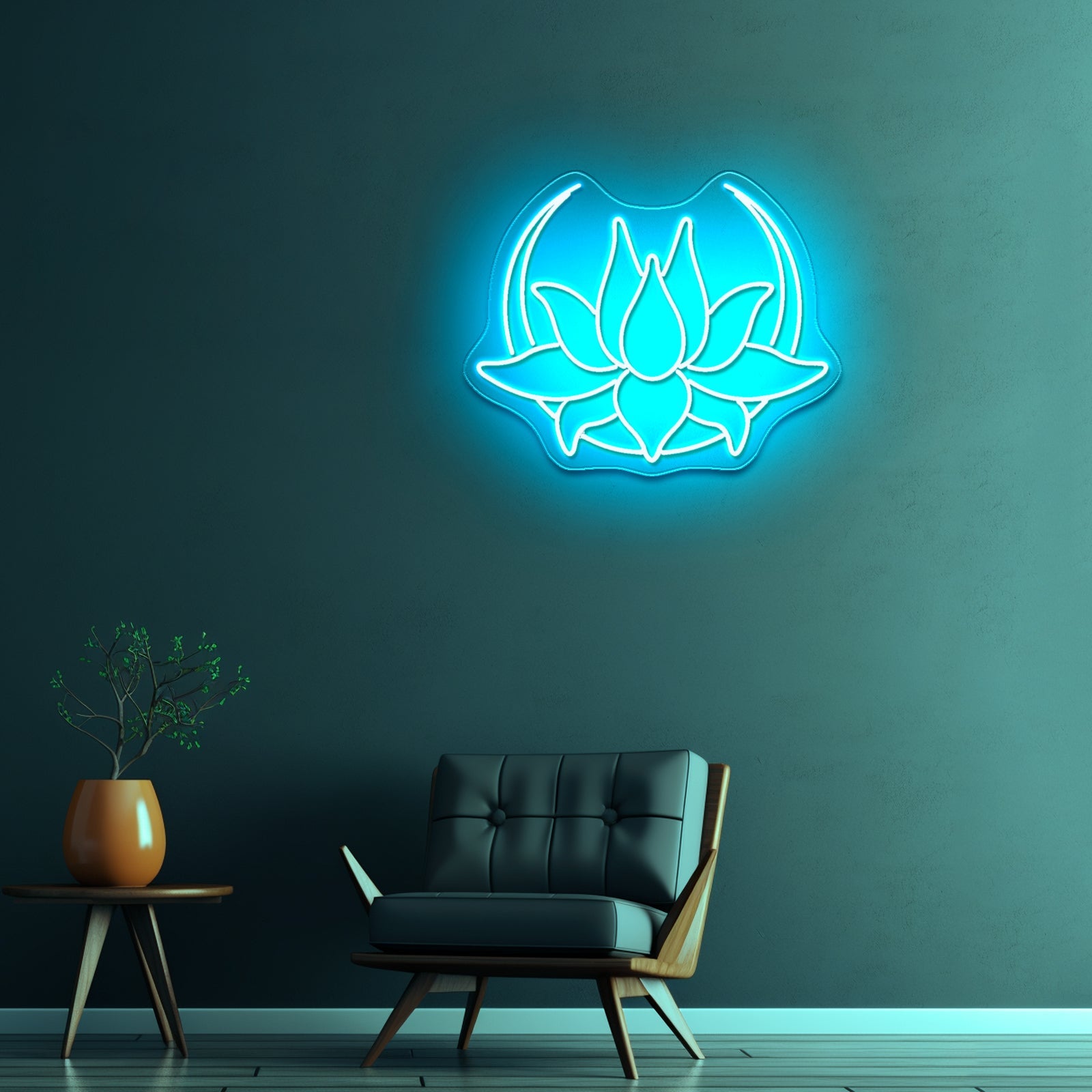 Lotus Moon Neon Sign Wall Decor Neon Sign For Sale - Shineneon