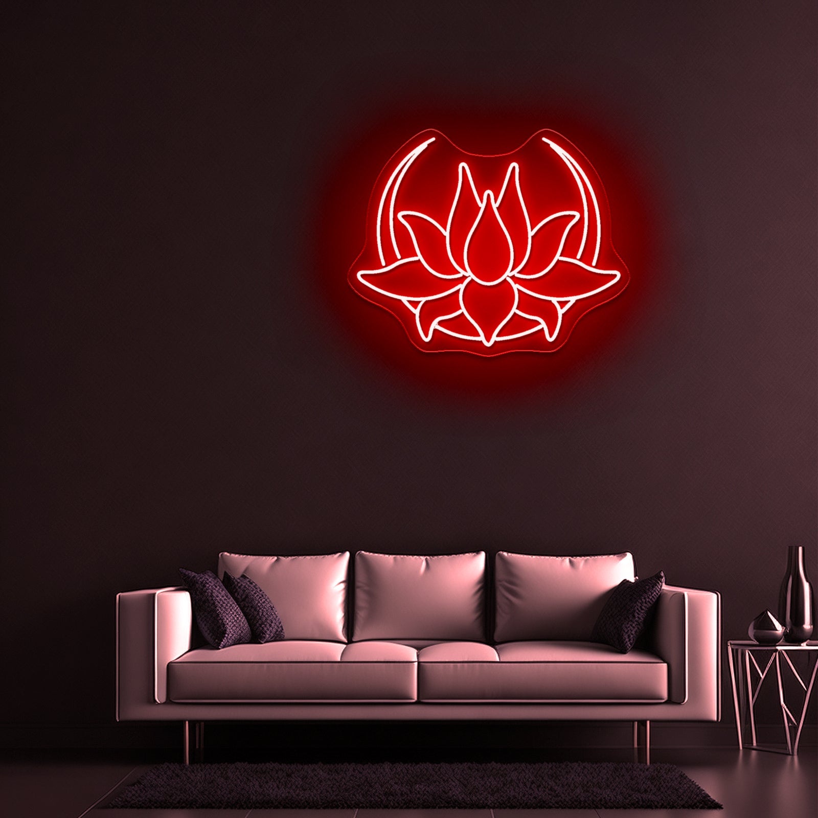 Lotus Moon Neon Sign Wall Decor Neon Sign For Sale - Shineneon