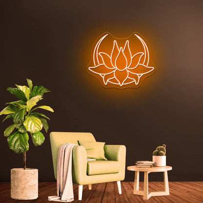 Lotus Moon Neon Sign Wall Decor Neon Sign For Sale - Shineneon