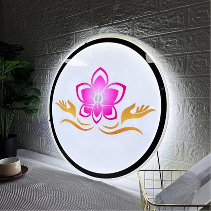 Lotus Pattern Acrylic Business Logo Sign - Shineneon