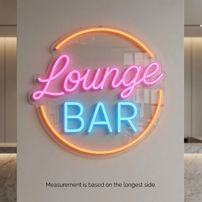 Lounge Bar Business LED Neon Sign - 04 Size Image