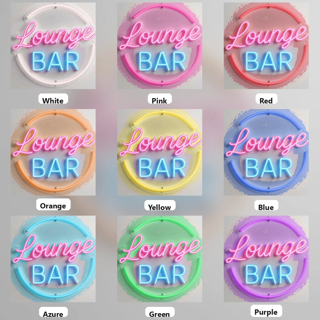 Lounge Bar Business LED Neon Sign - 05 Color Grid