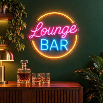 Lounge Bar LED Neon Sign - advertising view