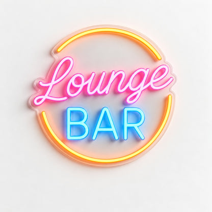 Lounge Bar LED Neon Sign - natural light view