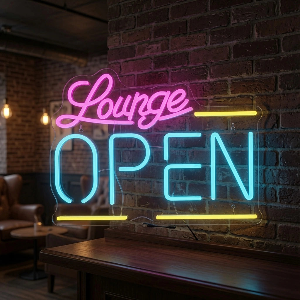 Lounge Open Business LED Neon Sign - 03 Real Lifestyle Scene