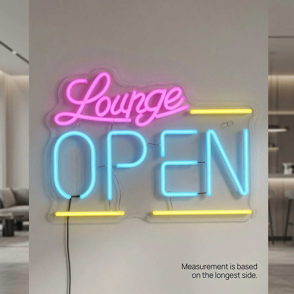 Lounge Open Business LED Neon Sign - 04 Size Image
